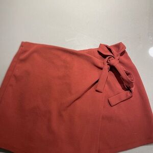 Elegant Rust Wrap Skort